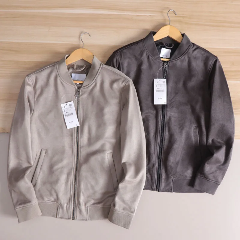 

Мужское замшевое пальто Jaet Baseball Sle Pilot Coat Original Tail с одной застежкой-молнией Long Sve из полиэстера с подставкой Fit Jaet