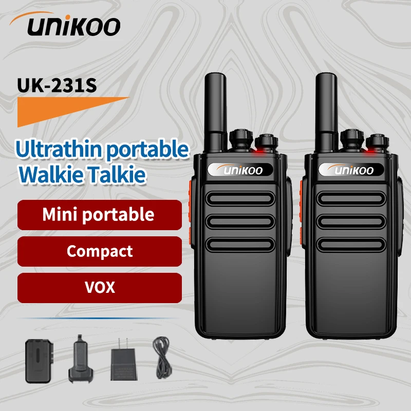 

2 pcs UNIKOO UK231S Walkie Talkie PMR446 FRS Portable Communication Equipment Two Way Radio Transceiver for Camping Hunting