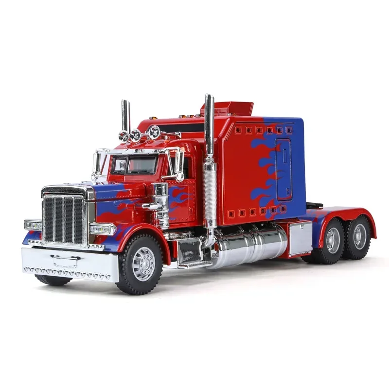 1:24 PETERBILT 389 Tractors Truck Alloy Model Car Toy Diecasts Metal Casting Sound and Light Car Toys For Children Vehicle A626