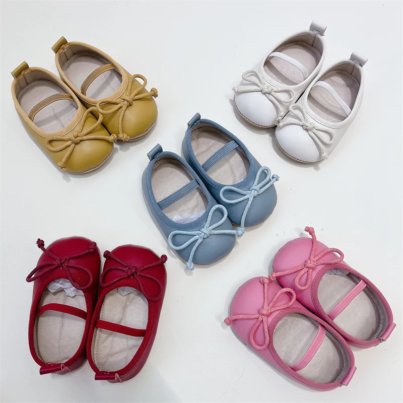 

Весенне-осенняя обувь для маленьких девочек, туфли принцессы с бантом на день рождения, удобная нескользящая детская прогулочная обувь на мягкой подошве, От 0 до 2 лет