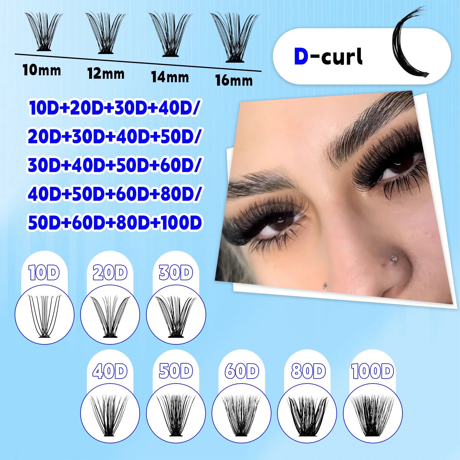 まつげエクステ用Riscar-640パーツ,接着剤とシール付きまつげエクステのセット,ピンセットとブラシ,DIY