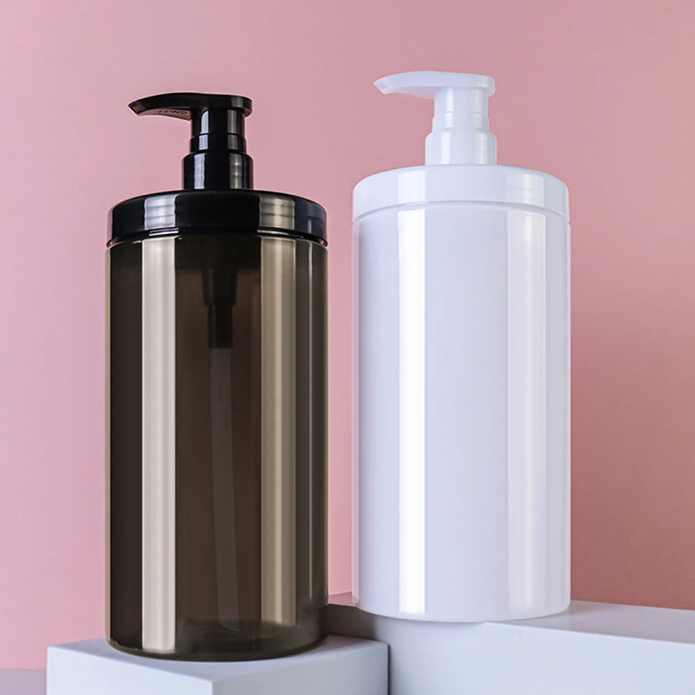 Dispenser per bottiglie con pompa da 500/1200 ml Bottiglie per doccia trasparenti a bocca larga Dispenser di sapone per doccia in PET riutilizzabile