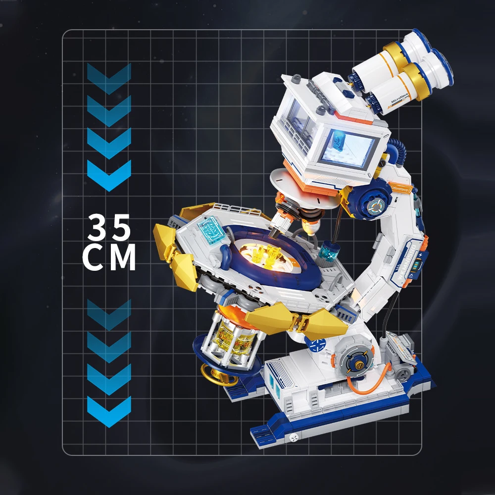 ชุดตัวต่อมืออาชีพสร้างกล้องจุลทรรศน์พร้อมไฟ รุ่นสำหรับผู้ใหญ่และเด็ก ของขวัญวันเกิดและคริสต์มาส 1088 ชิ้น