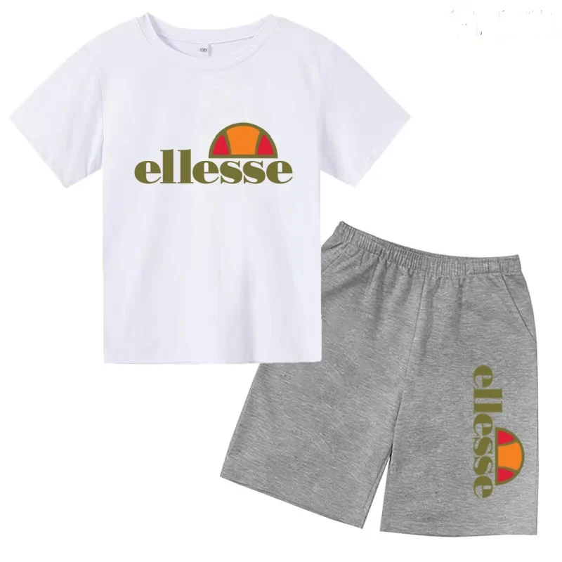 

Kids T-shirt+Shorts 2P Summer Clothing Letter Print Boy Girl Toddler 3-12Yrs Sports Short-Sleeved Casual Beautiful Girl Cool Set