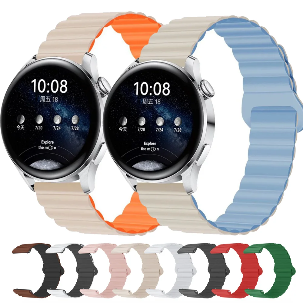 

Ремешок силиконовый для Samsung Galaxy watch 6 5 pro/4/Classic/active 2 band, магнитный звеньевой браслет для huawei GT 2-2e 3-4, 20 мм 22 мм