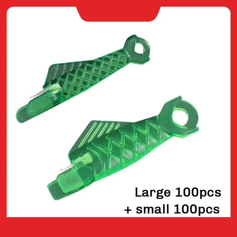 200Pcs Fish Mouth Sewing Machine Needle Threader, Quick Sewing Machine Loop Fish Type Needle Threaders(Large + Small)