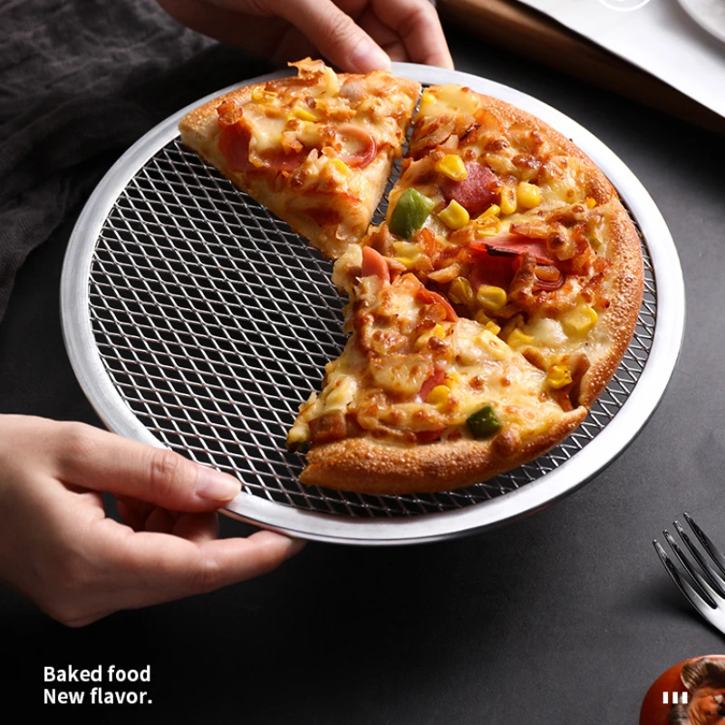 8/10/14 Inch Round Pizza Baking Tray Metal Aluminum Net Bakeware Household Non-stick Pizza Cake Mold Tools Kitchen Accessories