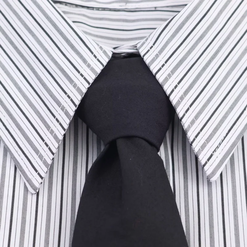 봄 가을 턴다운 칼라 긴 소매 포플린 스트라이프 셔츠 여성 타이 장식 다용도 셔츠 여성 캐주얼 루즈웨어