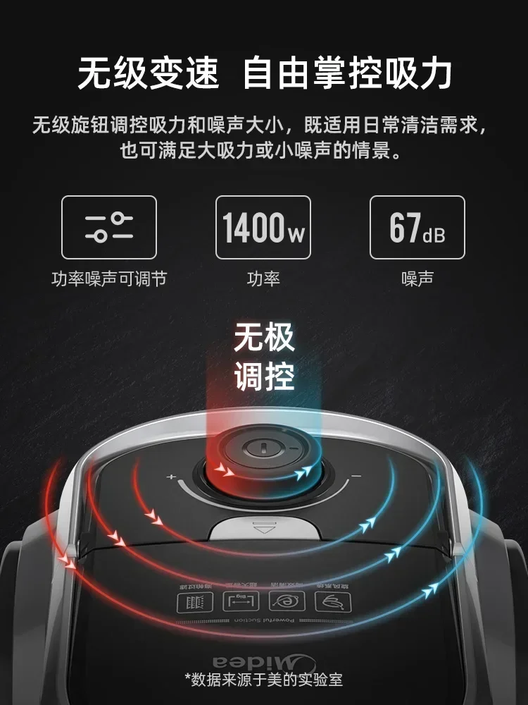 220V Midea Vacuum Cleaner Household Large Suction Small Powerful Hand-held Car High-power Mite Removal Technology A