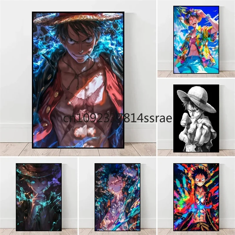 

Japanese Anime Peripheral One Piece Luffy Poster Decor Picture Wall Art Watercolor Canvas Painting Modern Room Decor Kids Gifts