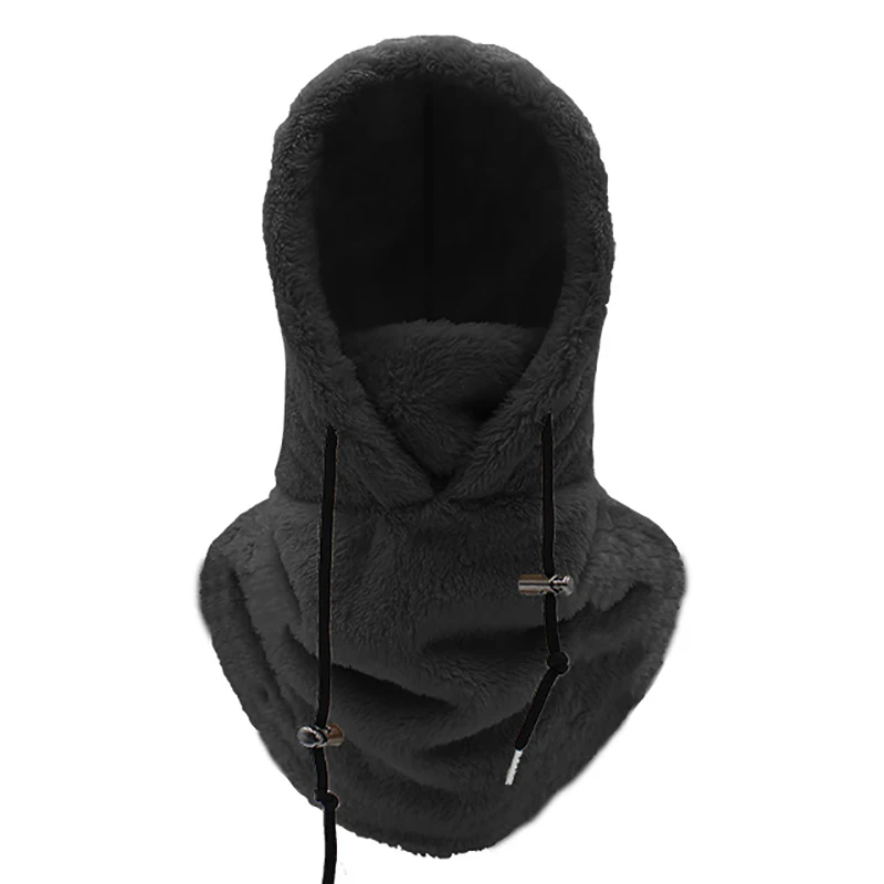 Winter Cycling Balaclava Hat for Women Men Plush Thicken Beanies Neck Scarf Mask Outdoor Sports Adjustbale Windproof Warm Bonnet