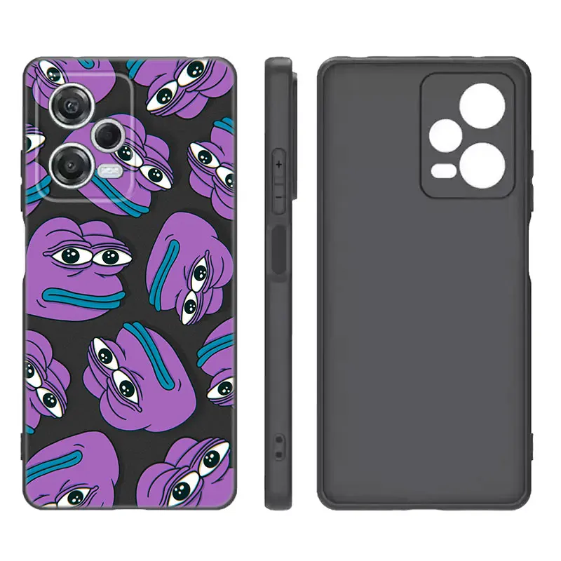 Coque de téléphone en silicone noir Sad Frog P-Pepe, Xiaomi Redmi Note 9 10 11 11S 11T 12 13 Pro 5G Plus 9S 10S 12S