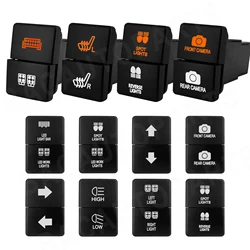Orange White Dual Push Button Switch for LED Light Bar & Fog/Driving Lights 12V ON-OFF Fit Toyota 4Runner Hilux Vigo Camper RAV4