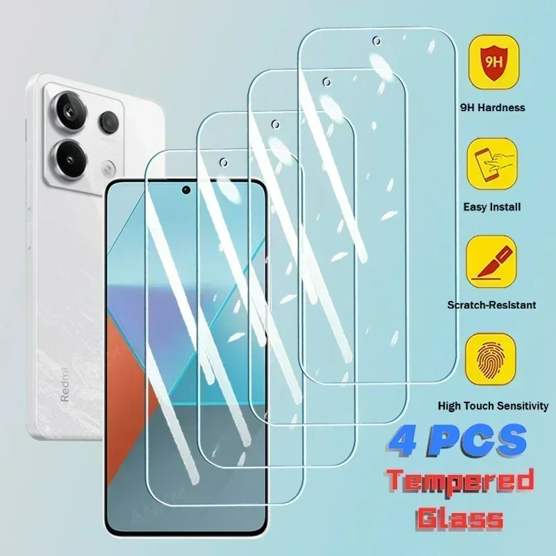 4Pcs Tempered Glass…
