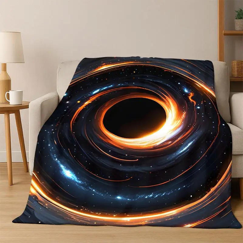 Universe Milky Way Space Stars Galaxy Earth Flannel Blanket Soft Warm Throw Blanket for Bedroom Living Room Bed Travel Camping
