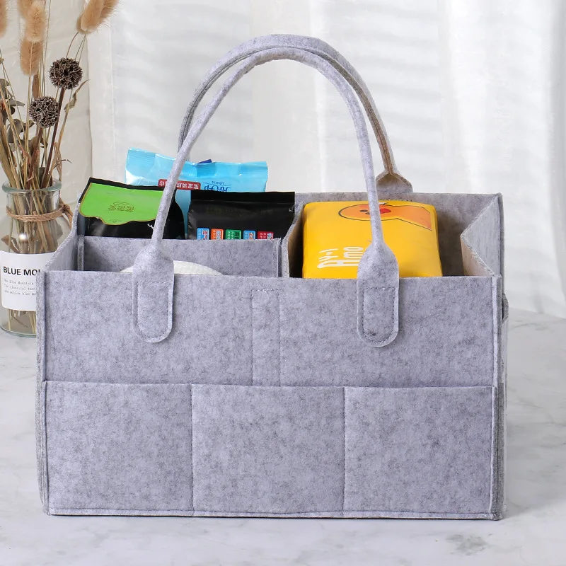 

Portable Felt Diaper Bag Baby Nappy Bag Home Travel Folding Storage Bag Baby Stroller Bag Mummy Bag Things for Babies