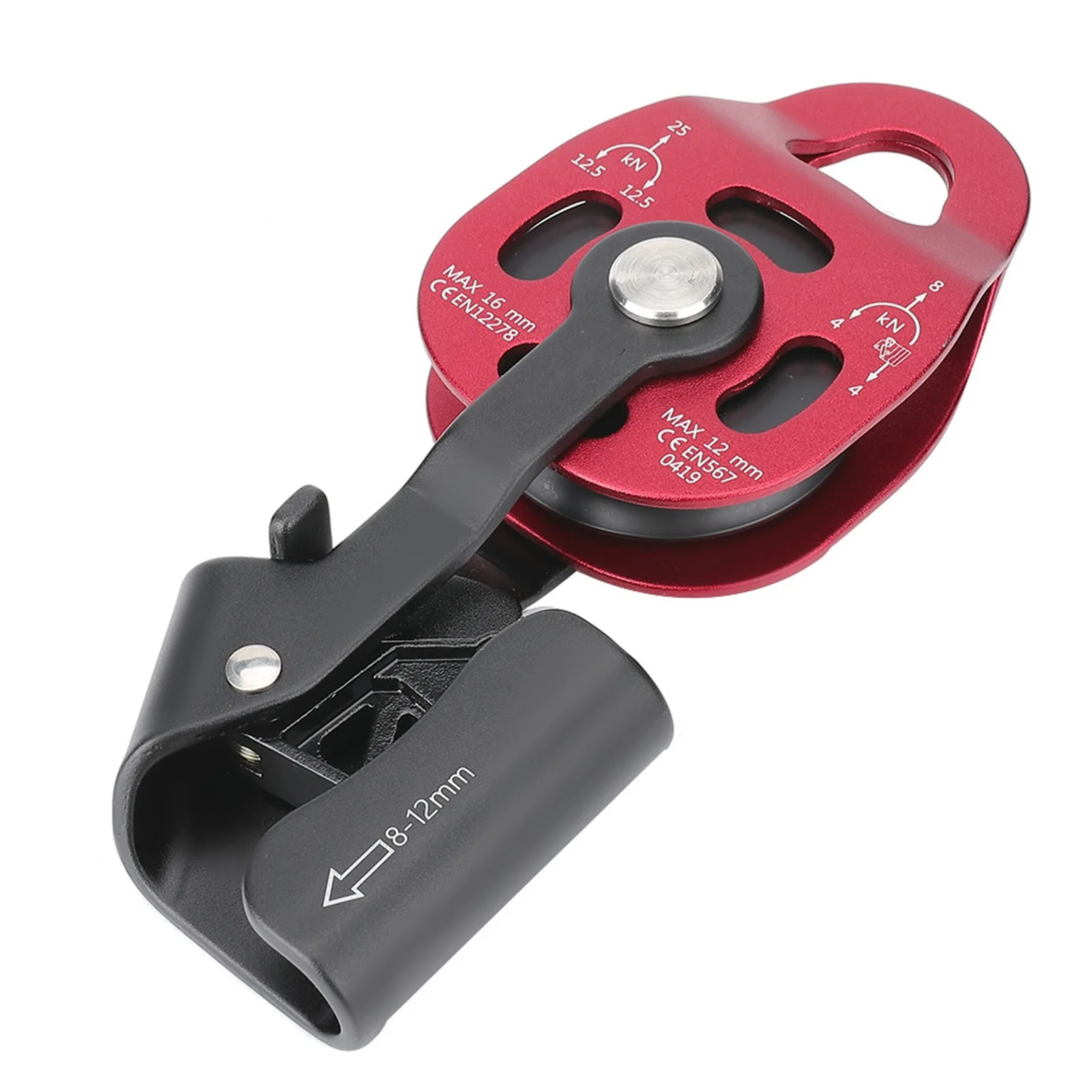 4KN Aluminium Heavy Duty Single Swivel Rope Pulley Block for 8-12mm Rope Climbing Pulley