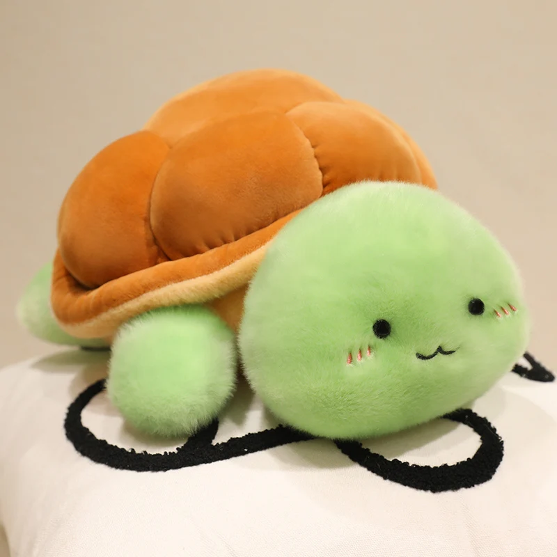 Fluffy Turtle Plush Toy Chubby Little Tortoise Doll Comfortable Aquatic Animal Stuffed Pillow Soft Sea Turtle Sleep Cushion - view 3