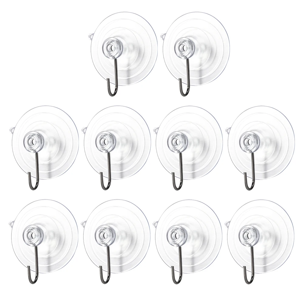 

10pcs PVC Suction Cup Hooks Multipurpose Metal Hanger for Cage Flowerpot Easy Installation Practical Long Use