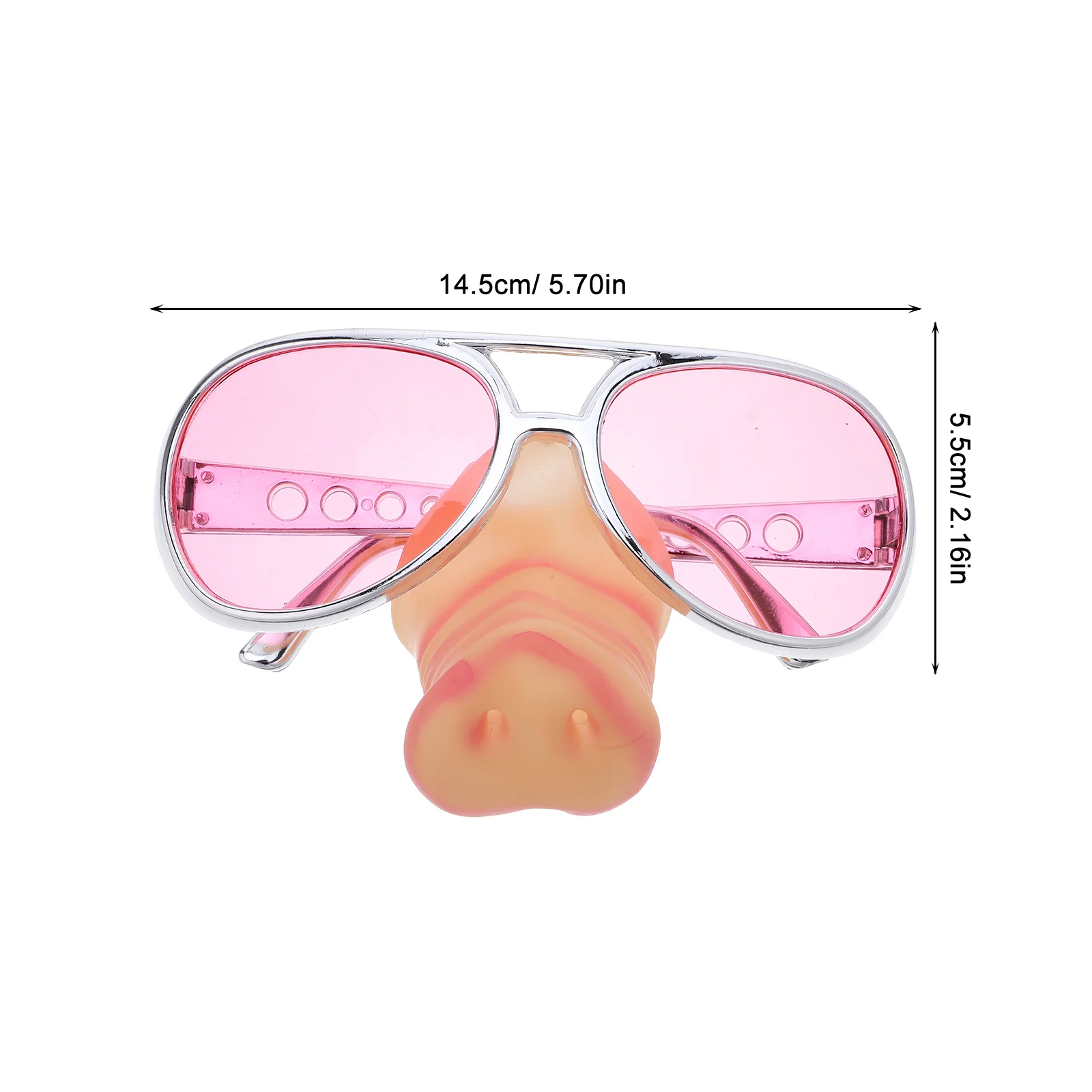 Pig Nose Glasses Silver Funny Party Sunglasses Halloween Costume Accessory Novelty Decoration Favor for Adults and Kids