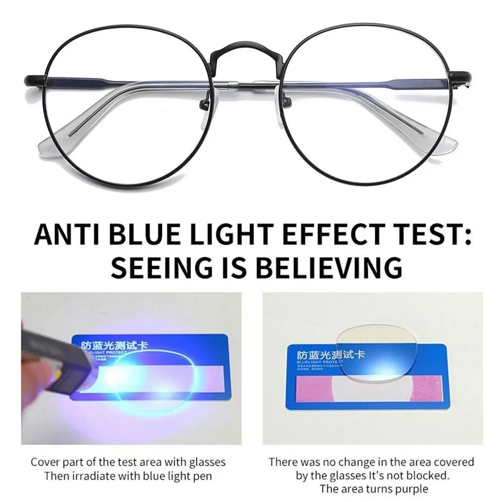 Portable Blue Ray Blocking Anti-Blue Light Glasses Eye Protection Ultralight Computer Goggles Metal Frame Eyewear Men Women