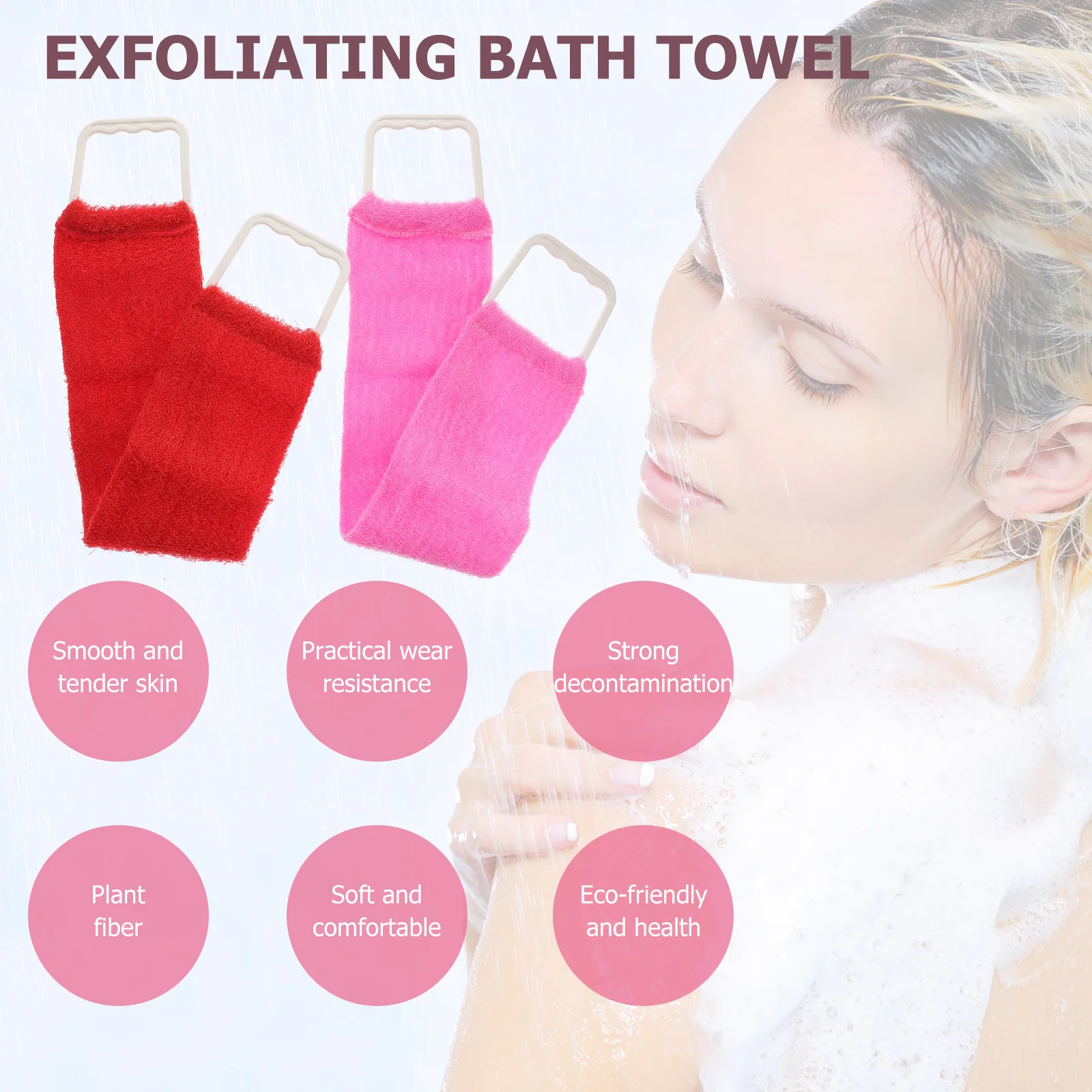 

Bath Scrubber Massage Towel for Men Women Premium Material Removes Dead Skin Back Belt Shower Rub