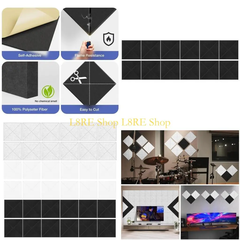 

L8RE Звукоизоляционные стеновые панели Звукопоглощающая плитка Текстура полиэстера для детских комнат