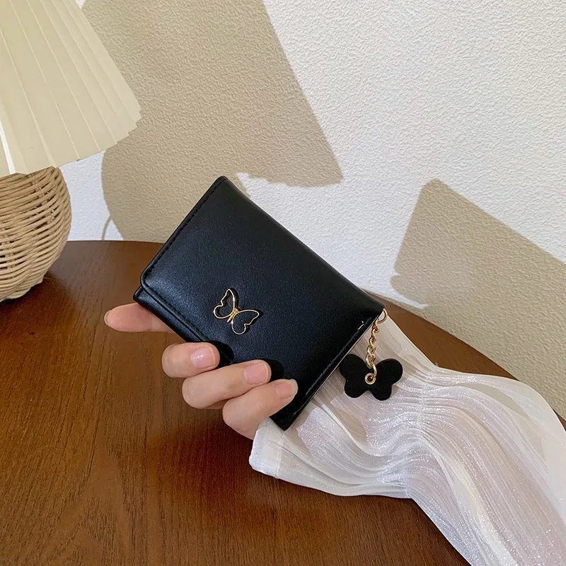 

Korean Style New Short Three Fold Coin Money Card Holder Wallet Multi Card Cute Mini Coin Wallet Ladies' Coin Purse