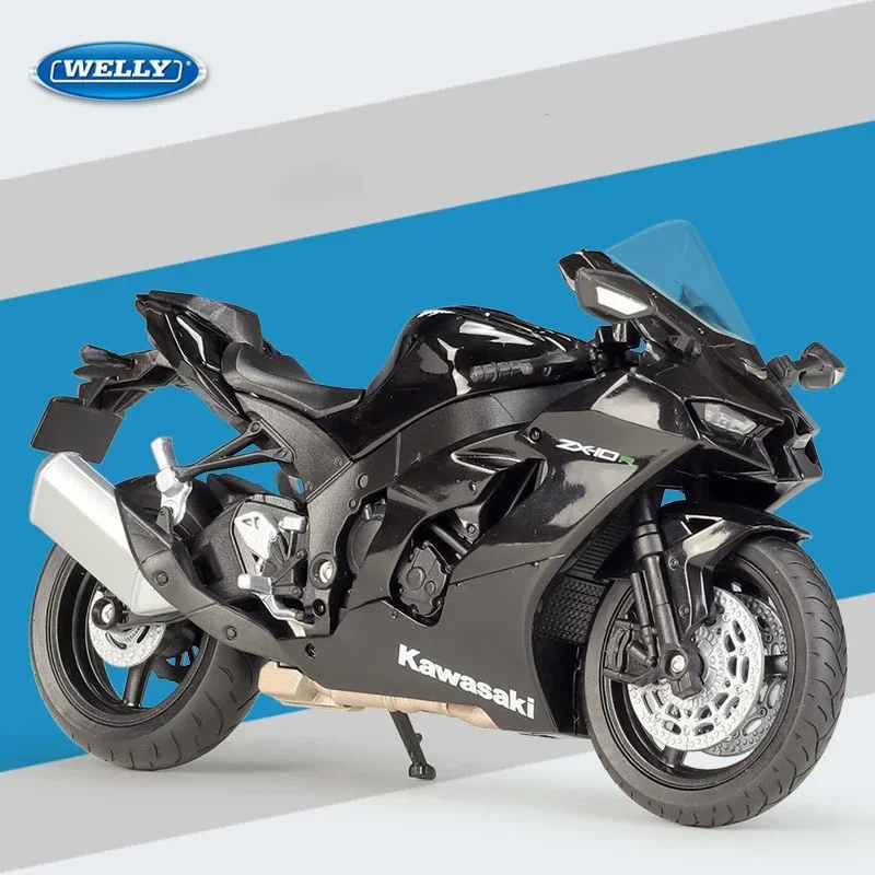 WELLY 1:12 Kawasaki 2021 Ninja ZX-10R Simulation Alloy Motorcycle Model - Suitable for Children\'s Toys and Collections