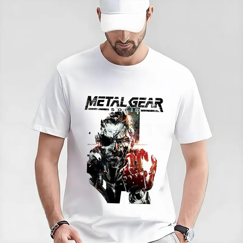 Metal Gear Solid MGS Game Gift T‑Shirt for Gamer 0315 Unisex Cotton Short Sleeve Tees Solid Snake Graphic Print Streetwear Tops