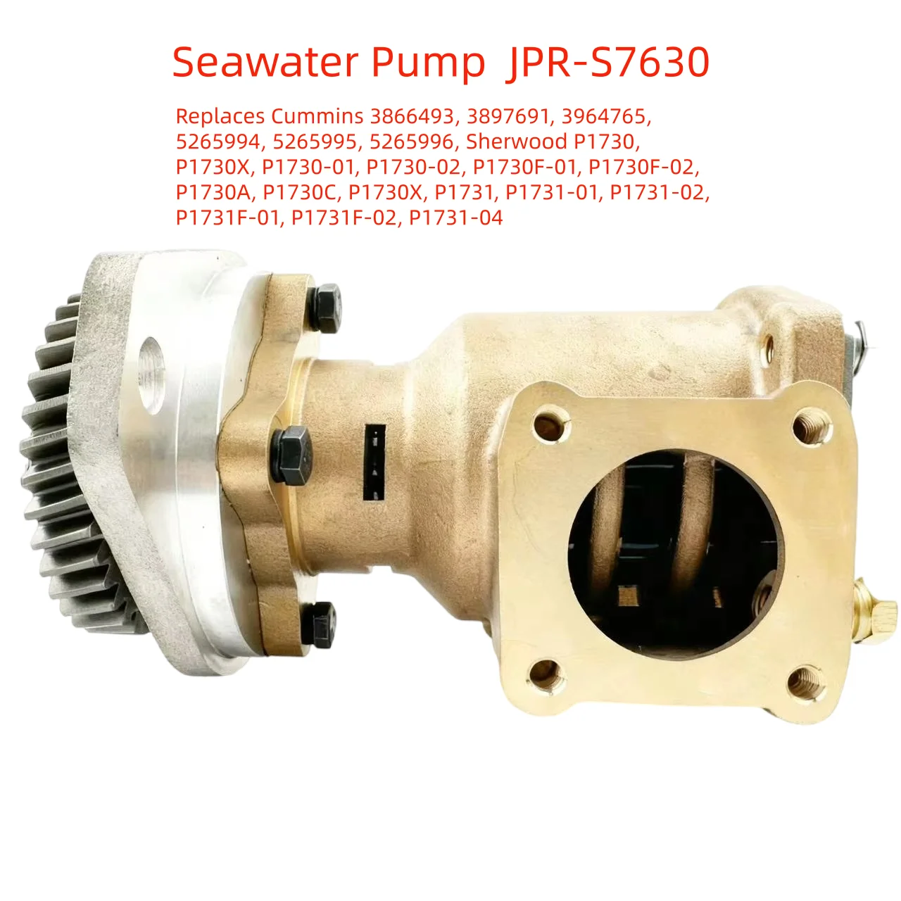 Sea Water Pump  JPR-S7630  Replacement Engine Cooling Seawater Pump  3866493 3897691 5265994  5265995  Sherwood  P1730X  P1730C