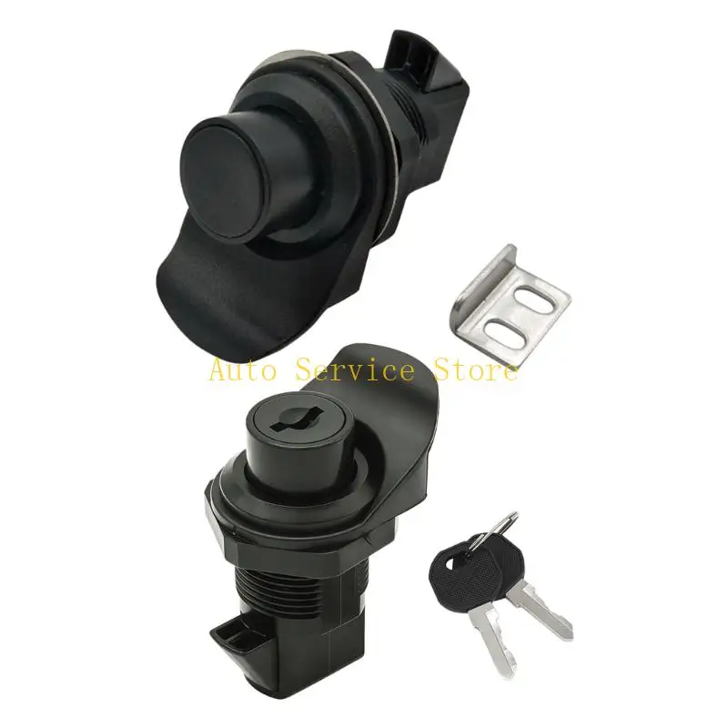 

462A Elegant Black Push Button Lock Effective Press Release Lock for Campers Trailers A& Storage Units with Easy Installation