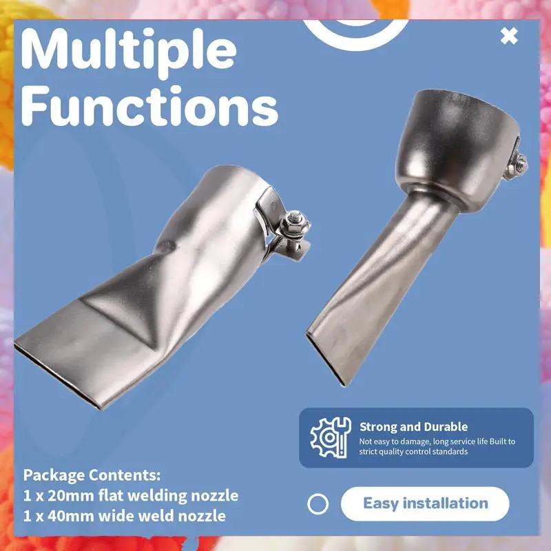 

Essential Welding Tools: 2Pcs Flat Nozzle Pack, 20Mm And 40Mm Stainless Steel, For Hot Air Welders-A83Z