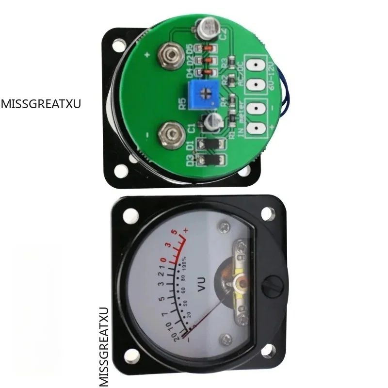 Audio VU Meter with Adjustable Drive Circuit Board Stereo Amplifier Signal Level Indicator for Tube Amp Hifi Device Modification
