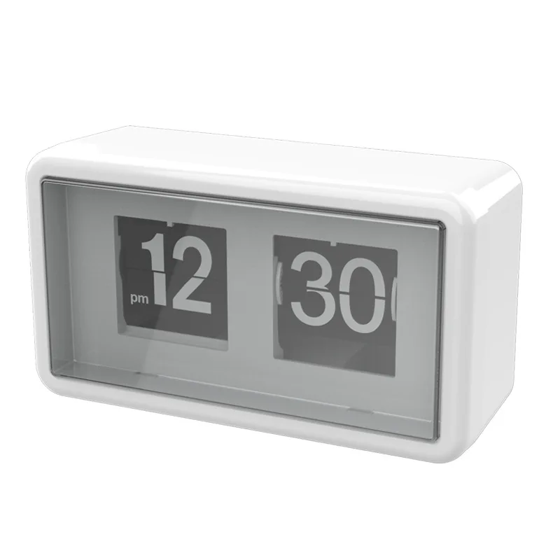 Time Display Digital Desk Table Clock Retro Auto Flip Clock Wholesale Modern Calendar Clocks Automatic Page Turning Battery