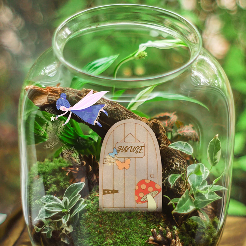 

20Pcs Wooden Fairy Door Miniature Decoration for Wall Home DIY Sanding Natural Wood Trim Kids Creative Activity