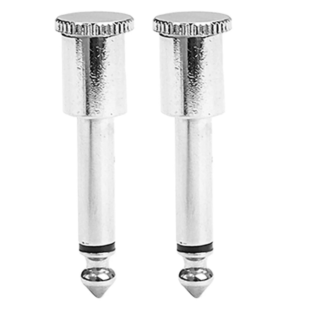 

2 Pcs Plug Effect Pedal Adapter Connectors Electric Guitar Patch Silver Cable Adapters