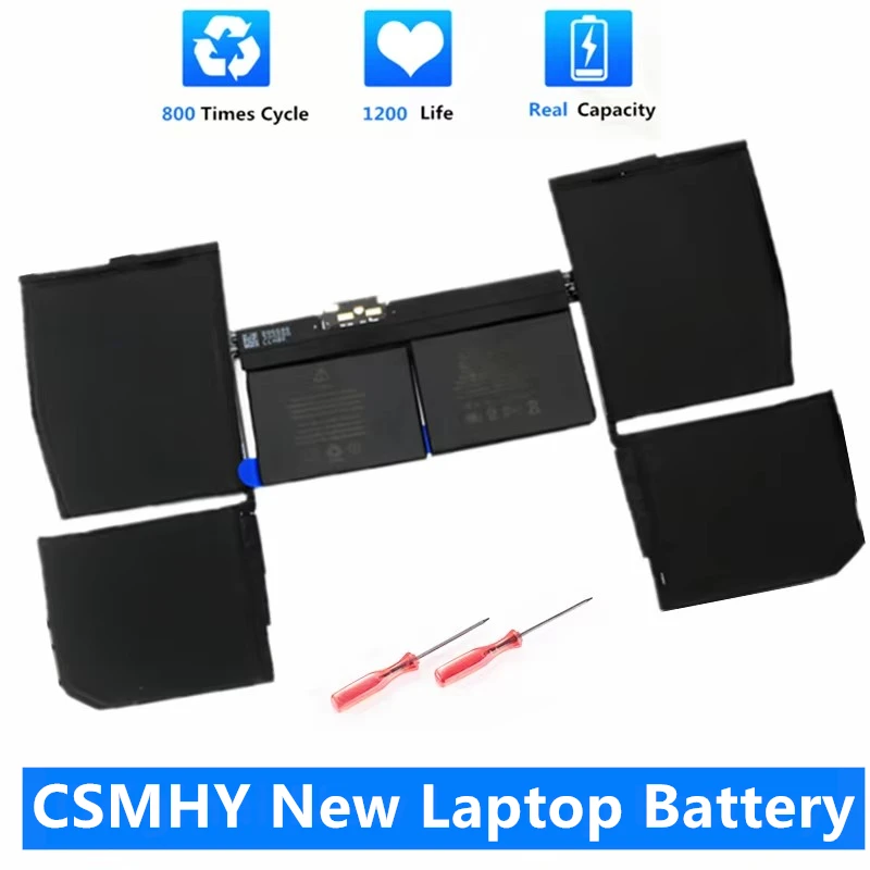 

CSMHY A1527 A1705 Laptop Battery For Apple Macbook Pro 12" A1534 2015 2016 2017 Year MF855 MJY32 MK4M2 EMC2746 EMC2991