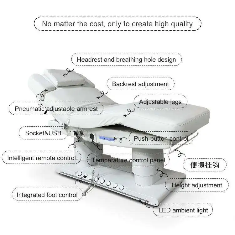 Professional Folding Massage Bed With Synthetic Leather Surface And Plastic Frame For Spa And Salon Treatments