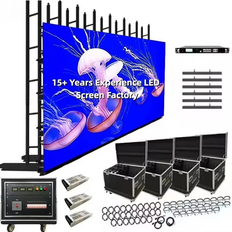 Full-color High-brightness P3.91  Stage Event Backdrop Outdoor Rental Waterproof Display Screen Panels for Shopping Mall IP65