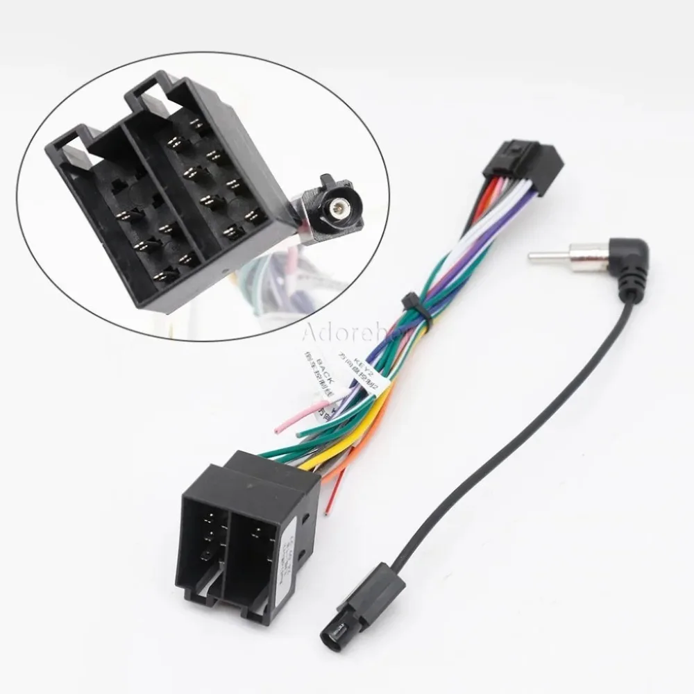 1Set 9 Inch Car Stereo Radio Fascia Frame with Wiring Harness Adapter For VW Bora 2004 for Golf MK4