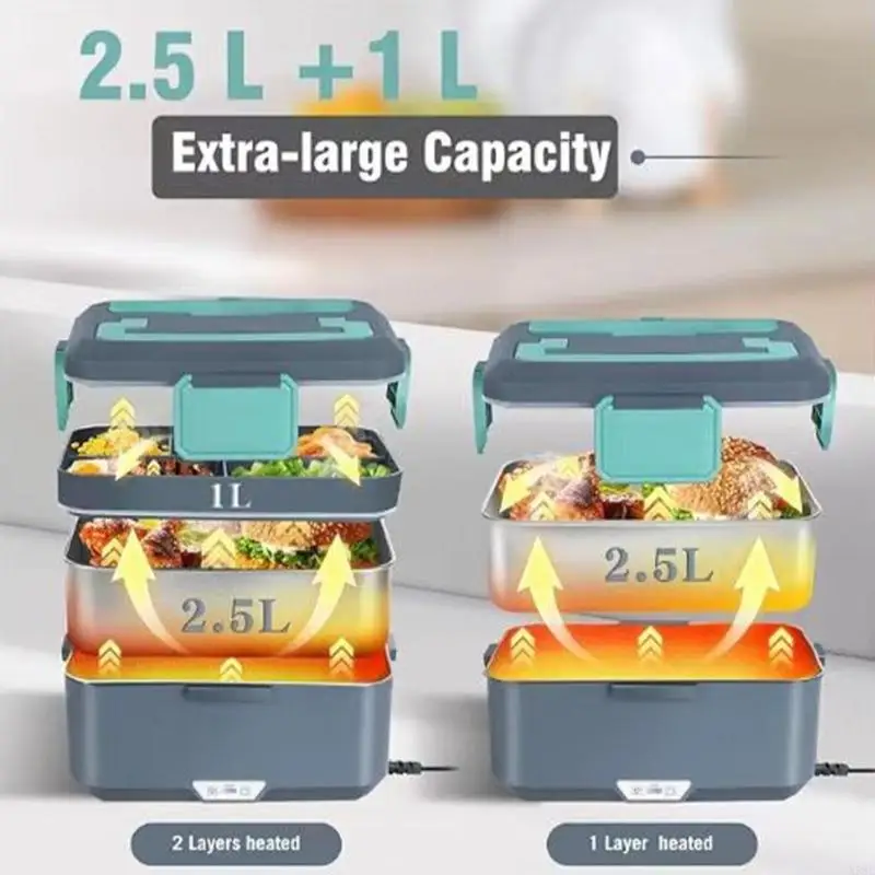 

Электрический ланч-бокс из нержавеющей стали, емкость 3,5 л, 220 В, портативный подогреватель еды, обеденный ящик, контейнер для