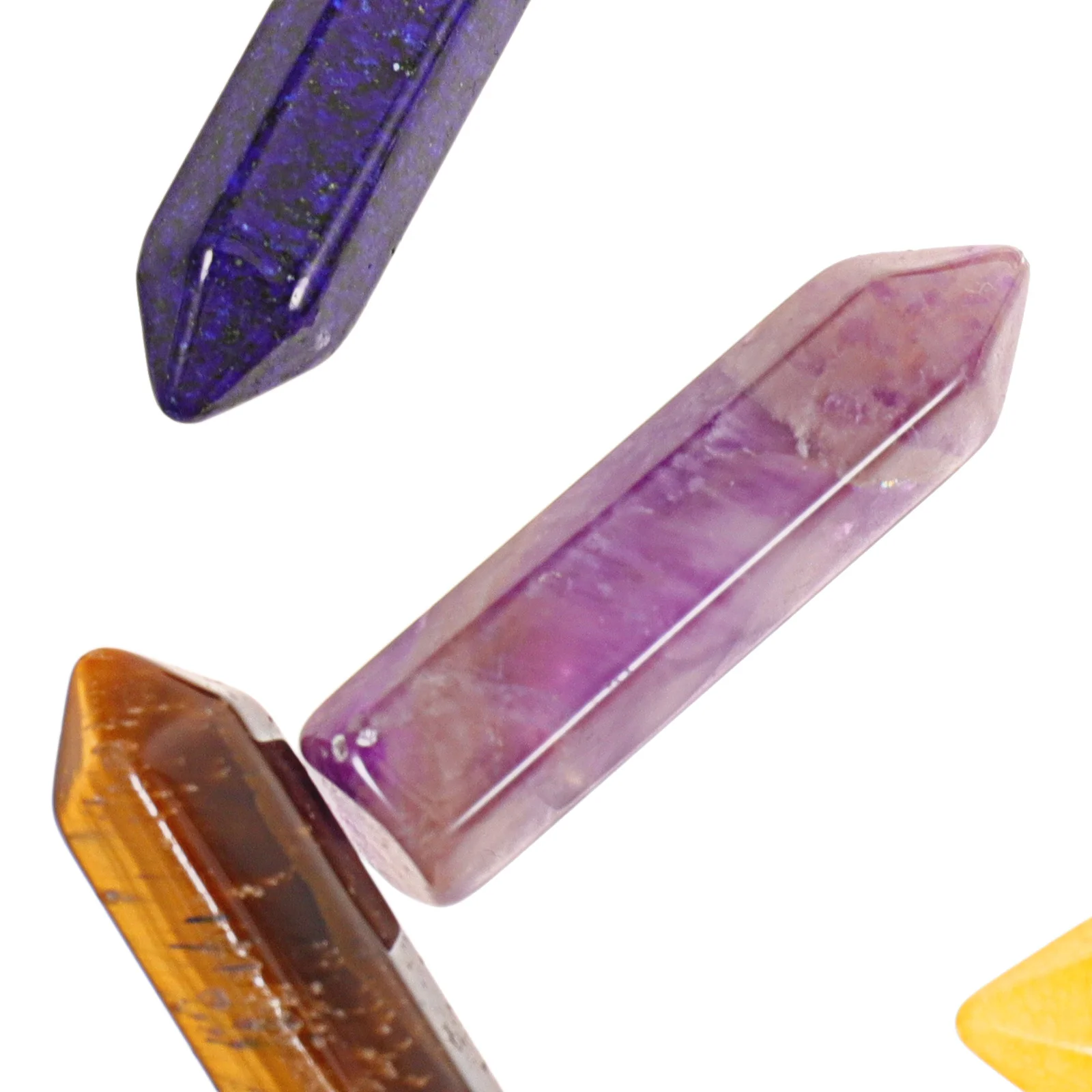 

10pcs Natural Crystal Gemstone Ornaments Purple Amethyst Rose Quartz Stone Decor For Home Office Meditation Tabletop Decoration