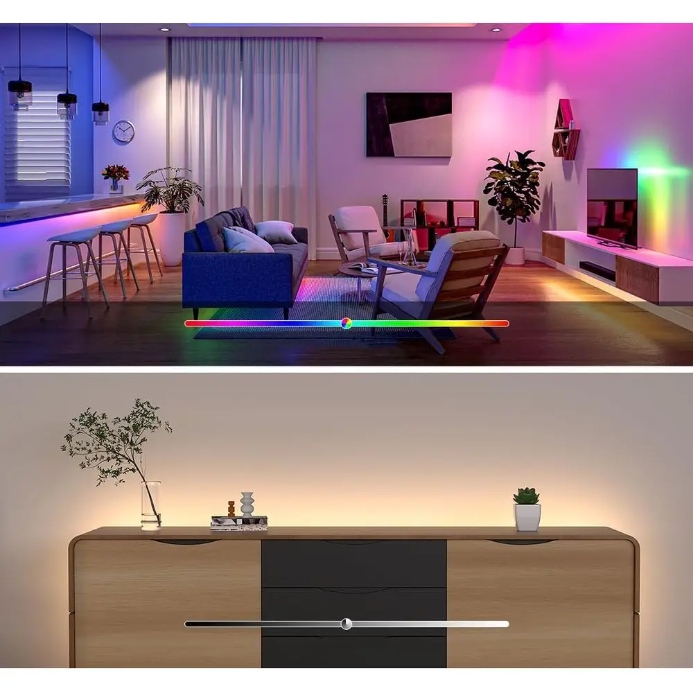 Tira de LED RGBW 3000K 24FT, 784 LED/m, DC24V, luz RGBW flexible para decoración interior (sin adaptador/controlador)