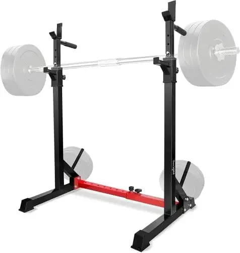 Adjustable Barbell Stand Rack, Multi-Function Weight Lifting, Bench Press Stand, Weight Plate Storage - Capacity Up to 600LBS