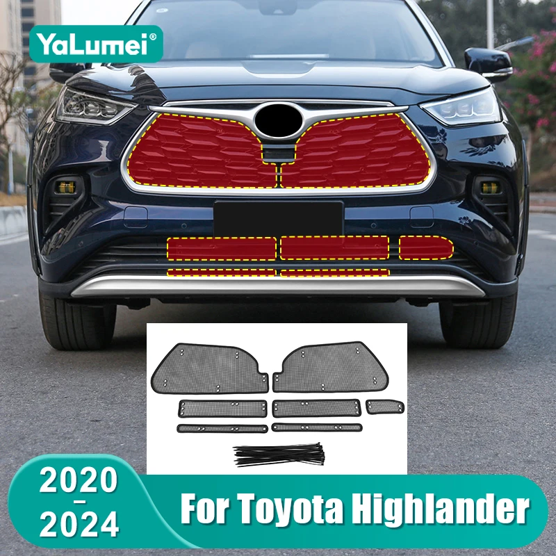 

Для Toyota Highlander XU70 Kluger 2020 2021 2022 2023 2024 передняя решетка автомобиля, экран от насекомых, внешние детали, аксессуары