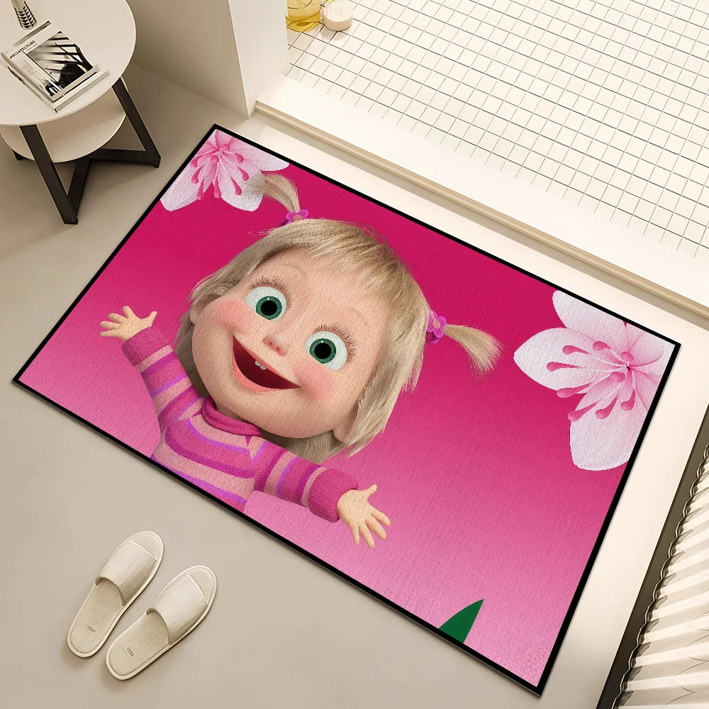 

cute baby Cartoon M-Mashas B-Bears small carpet Anti-Slip Kitchen Bedroom Handmade Tufted Rug Living Room Entrance Decoration