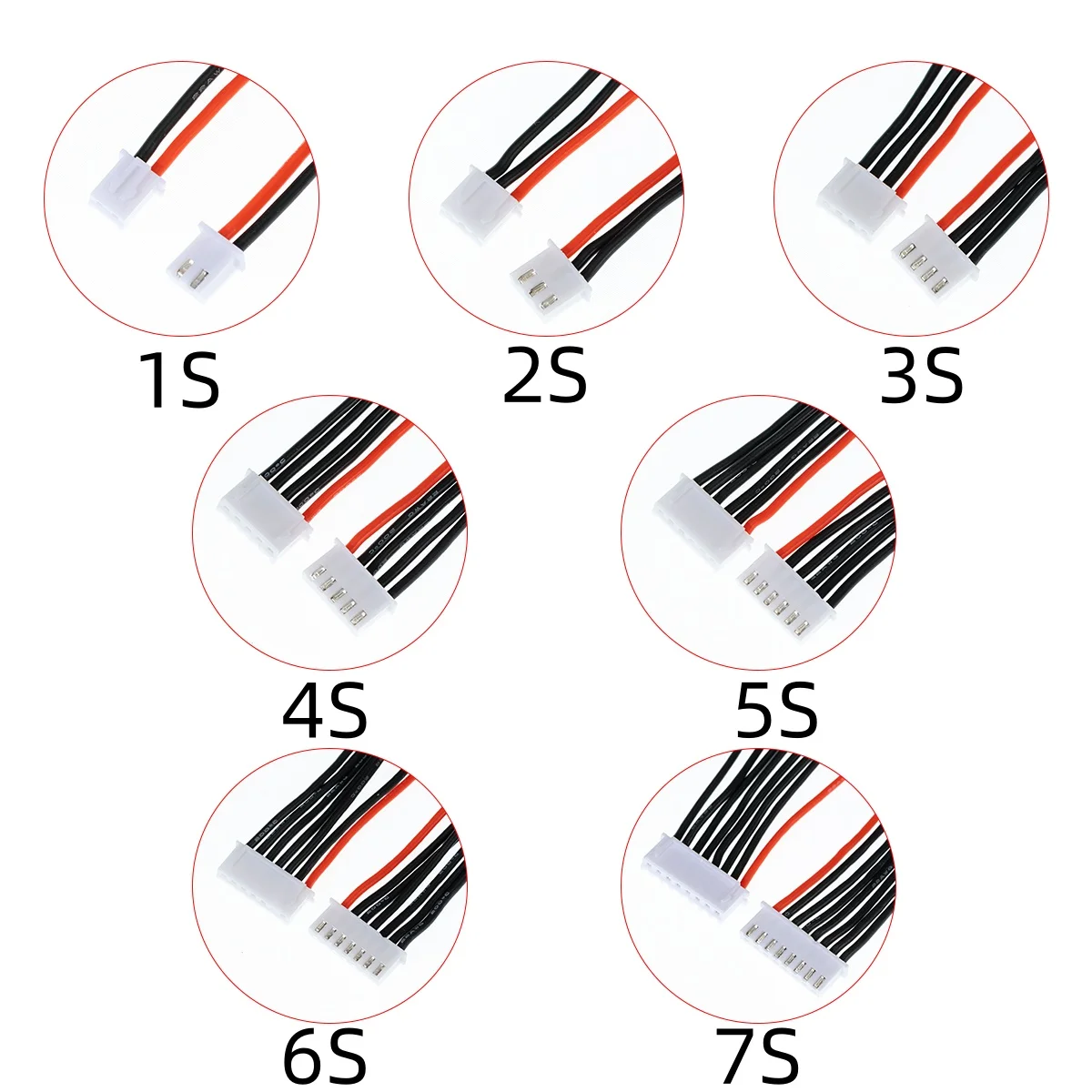 5pcs 1S 2S 3S 4S 5S 6S 7S 8S Lipo Battery Balance Charger Cable Lead Cord IMAX B6 Connector Plug 10 20 30cm Single Head Wire