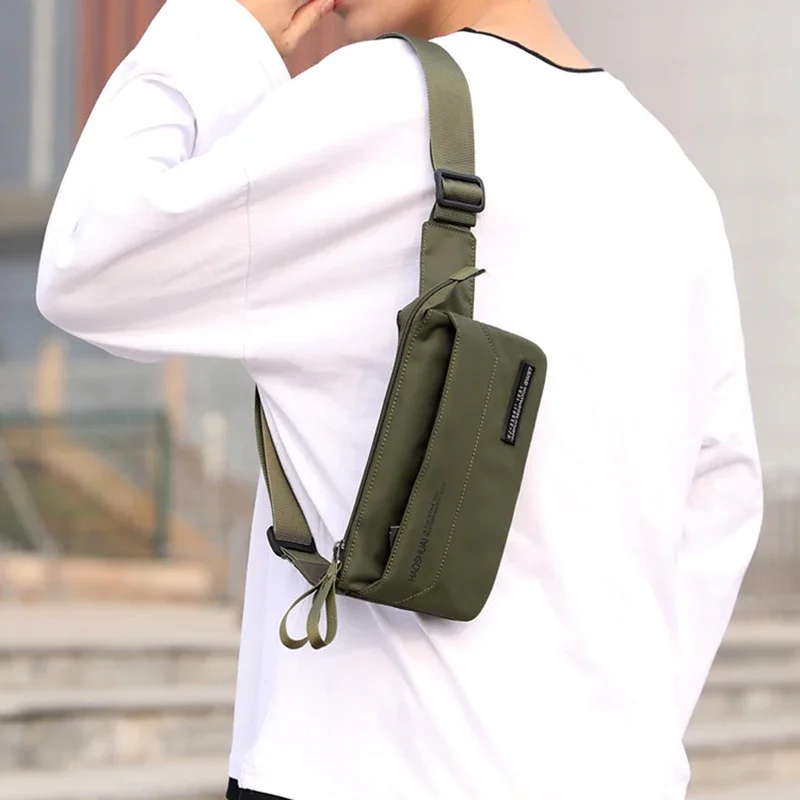 ผู้ชายไนลอน Fanny Pack Hip Bum กระเป๋าเงิน Multi-Pocket แฟชั่นชายโทรศัพท์มือถือ/โทรศัพท์มือถือกรณีสลิงแพ็คเข็มขัดเอวกระเป๋า