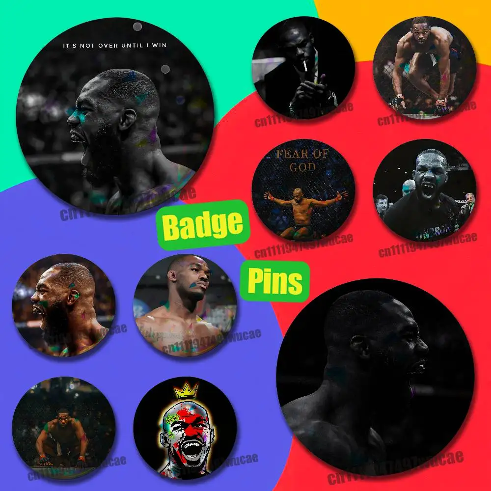 For Custom Pin Round Brooch Button Hats Laser Film J-Jon Jones Badge Case Insignia Emblem Cover